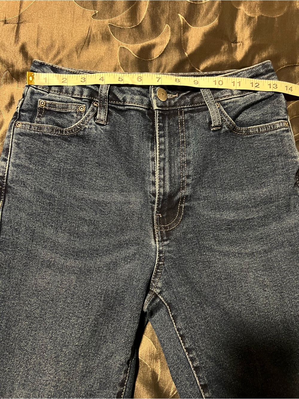 American Tall Chloe High Rise Flare Faded Dark Indigo Denim Jeans Women’s 27 - Picture 9 of 14